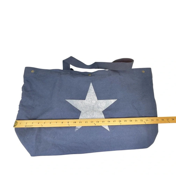 Vintage Addiction Star Large Washed Canvas Tote Bag with Small Pouch - Picture 7 of 10
